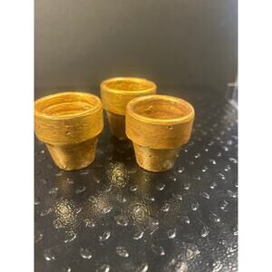 Gold Flower Pot Napkin Holders - set of three